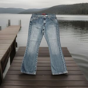 Levis Nouveau 515 Low Rise Bootcut Y2K Jeans 14 (33x30) Blue Cotton Denim Womens